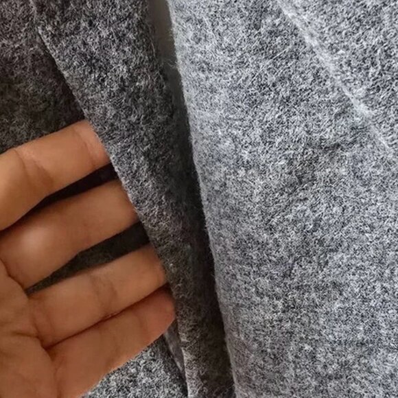 Piko 1988 Charcoal Gray Wool Lined Waterfall Duster Cardigan Jacket Size Large - Picture 4 of 7